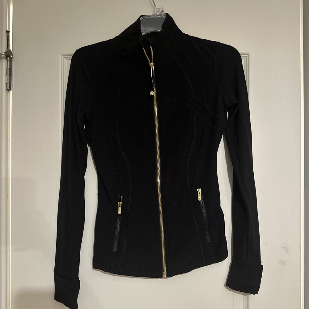Gold and black lululemon define zip jacket